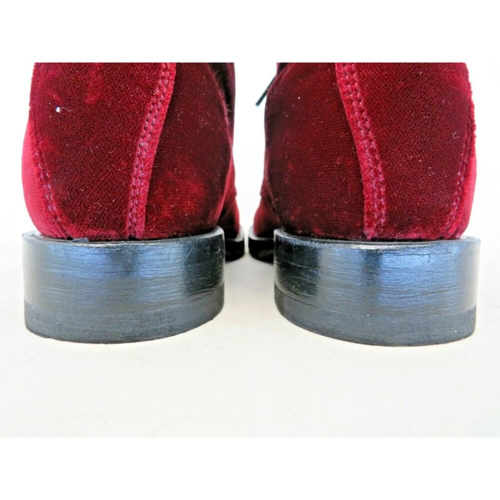 FRYE Red Velvet Combat 6.5" Ankle Boots Bootie Womens Size 6 B - Picture 8 of 11